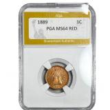 1889 Wheat Cent PGA MS64 Red
