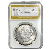 1887-S Morgan Silver Dollar PGA MS63