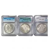 [3] 1887-1890 Morgan Silver Dollar ICG AU55/AU58