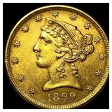 1899 $5 Gold Half Eagle