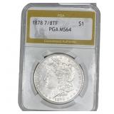 1878 7/8TF Morgan Silver Dollar PGA MS64