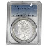 1880-S Morgan Silver Dollar PCGS MS63
