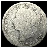 1876 Newfoundland Silver 10 Cents NICELY CIRCULATE