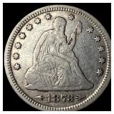 1873 Arrows Seated Liberty Quarter NEARLY  UNCIRC