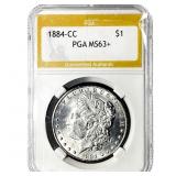 1884-CC Morgan Silver Dollar PGA MS63+