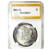 1883-CC Morgan Silver Dollar PGA MS63+