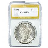 1891 Morgan Silver Dollar PGA MS64