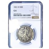 1921-D Walking Liberty Half Dollar NGC G6