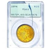 1894 $10 Gold Eagle PCGS MS60