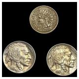 [3] 1859-1934 U.S. Coin Lot 1C & 5C