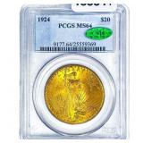 1924 CAC $20 Gold Double Eagle PCGS MS64