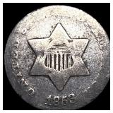 1853 Silver Three-Cent Piece LIGHTLY CIRCULATED