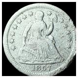 1857-O Silver Seated Liberty Half Dime  LIGHTLY C