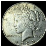 1934-S Silver Peace Dollar NEARLY  UNCIRCULATED