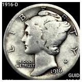 1916-D Mercury Dime LIGHTLY CIRCULATED