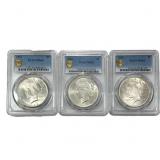 [3] 1922-1924 Silver Peace Dollar PCGS MS63/64