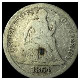 1864-S Seated Liberty Dime NICELY CIRCULATED