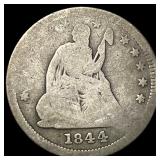 1844-O Silver Seated Liberty Quarter NICELY  CIRC