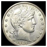 1907-S Barber Half Dollar