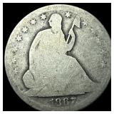 1867-S Silver Seated Liberty Half Dollar  LIGHTLY