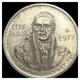 1977 Mo Mexico Silver 100 Pesos UNCIRCULATED