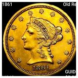1861 Old Rev $2.50 Gold Quarter Eagle UNCIRCULATED