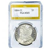 1884-CC Morgan Silver Dollar PGA MS65