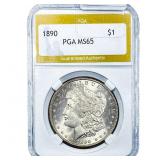 1890 Morgan Silver Dollar PGA MS65