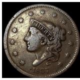 1837 Large Cent Coronet Head ABOUT UNCIRCULATED