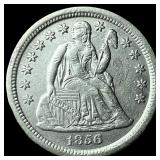1856-O Silver Seated Liberty Dime CHOICE AU