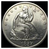 1857-O Silver Seated Liberty Half Dollar  NEARLY