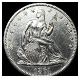 1861 Silver Seated Liberty Half Dollar  UNCIRCULA