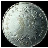 1807 Capped Bust Silver Half Dollar LIGHTLY  CIRC