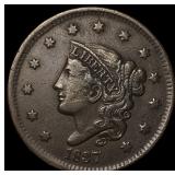 1837 Coronet Head Large Cent NEARLY  UNCIRCULATED