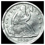 1838 Silver Seated Liberty Half Dime HIGH  GRADE