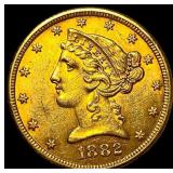 1882 $5 Gold Half Eagle