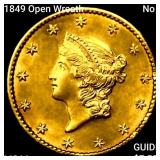 1849 Open Wreath, No L Rare Gold Dollar CHOICE BU