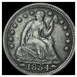 1854 Arrows Seated Liberty Half Dime NEARLY  UNCI