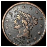 1843 Braided Hair Large Cent NEARLY  UNCIRCULATED