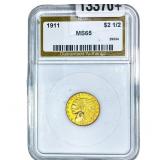 1911 $2.50 Gold Quarter Eagle NGS MS65