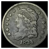 1834 Capped Bust Silver Half Dime ABOUT  UNCIRCUL