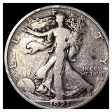 1921-S Silver Walking Liberty Half Dollar CLOSELY