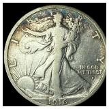 1916-D Silver Walking Liberty Half Dollar  LIGHTL