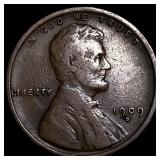 1909-S Lincoln Wheat Cent ABOUT UNCIRCULATED