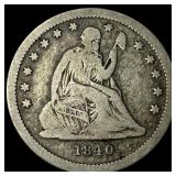 1840 Seated Liberty Quarter LIGHTLY  CIRCULATED