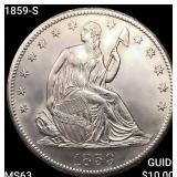 1859-S Seated Liberty Half Dollar CHOICE BU