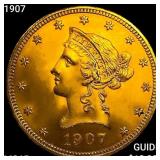 1907 $10 Gold Eagle GEM BU