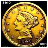1846-O $2.50 Gold Quarter Eagle CLOSELY UNCIRCULAT