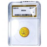 1925-D $2.50 Gold Quarter Eagle NGS MS64