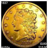 1837 $5 Gold Half Eagle HIGH GRADE+